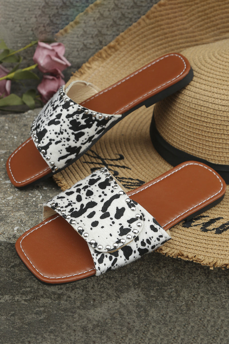 Dames Peep Toe Sandalen in dierenhuidstijl