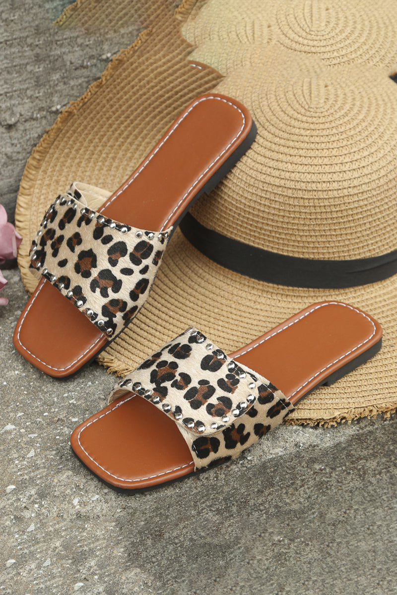 Dames Peep Toe Sandalen in dierenhuidstijl
