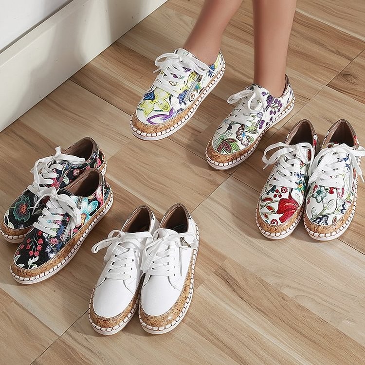 Gemakkelijke trainers met bloemen