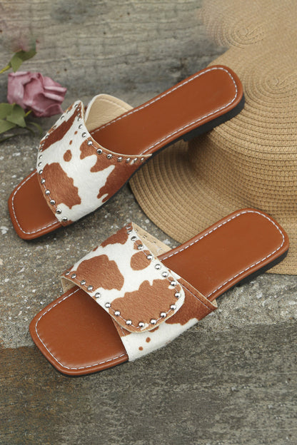 Dames Peep Toe Sandalen in dierenhuidstijl