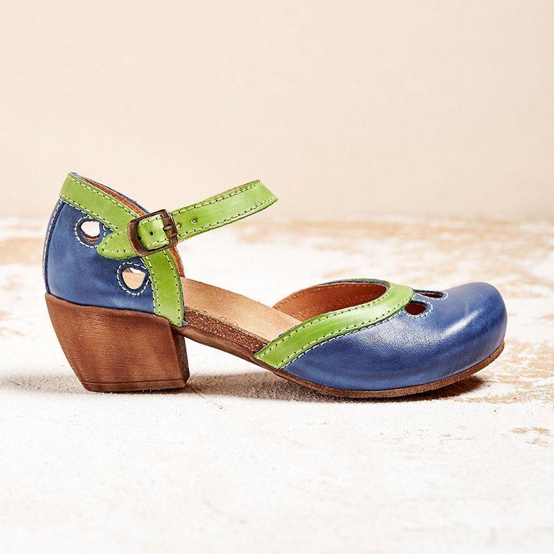 Comfortabele orthopedische sandalen met lage hak