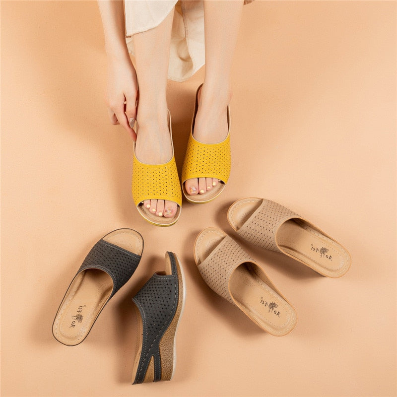 Womens Open Toe Wedge Sandals