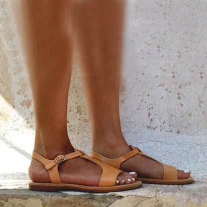 Dames Klassieke Zachte Gesp Platte Sandalen