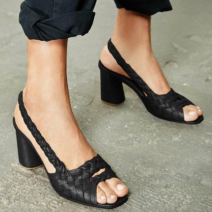 Elegante hoge hakken vintage sandalen