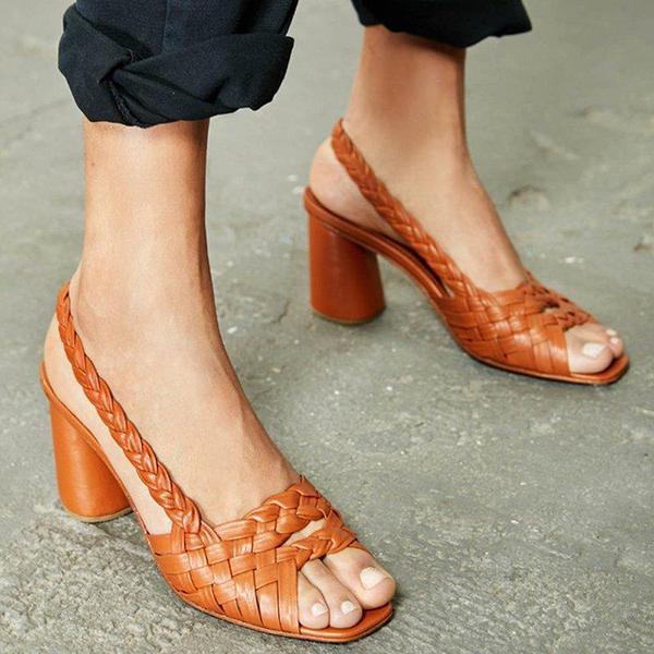 Elegante hoge hakken vintage sandalen