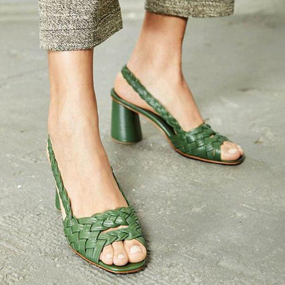Elegante hoge hakken vintage sandalen