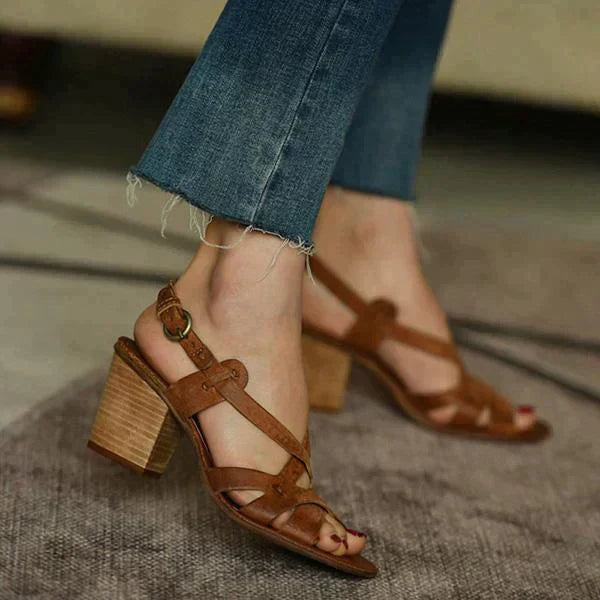 Luxe blokhak sandalen met riempjes