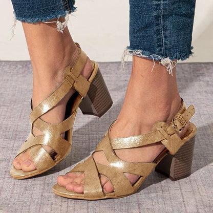 Luxe blokhak sandalen met riempjes
