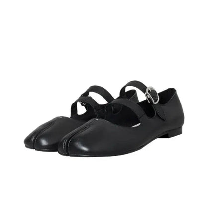 Leren Split Toe Flats