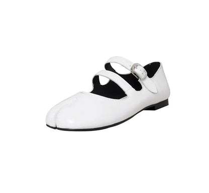 Leren Split Toe Flats