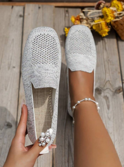 Platte damesschoenen van ademend netmateriaal