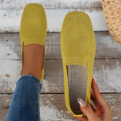 Platte damesschoenen van ademend netmateriaal