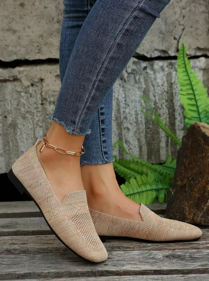 Platte damesschoenen van ademend netmateriaal