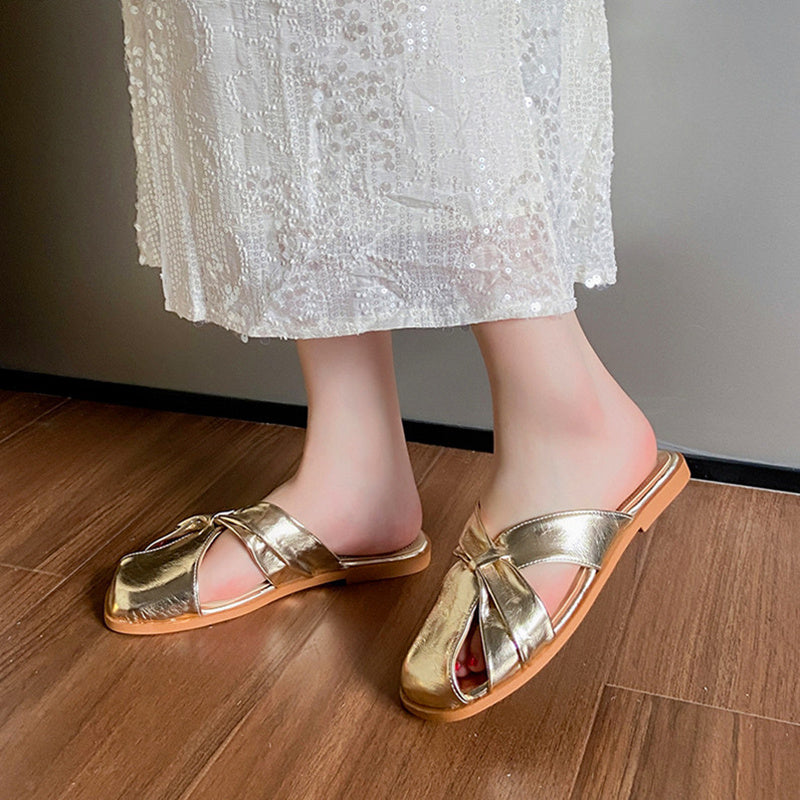 Square-Toe Gesloten-Teen Sandalen