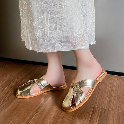 Square-Toe Gesloten-Teen Sandalen