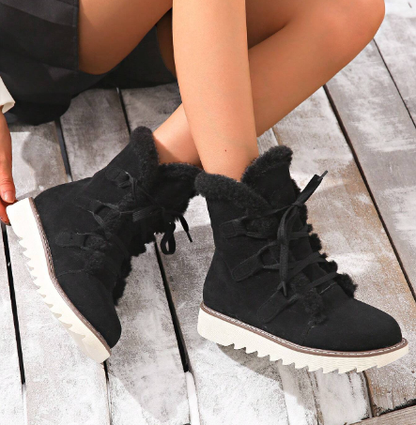 Guillermina® | Thick lace-up snow boots with fleece lining