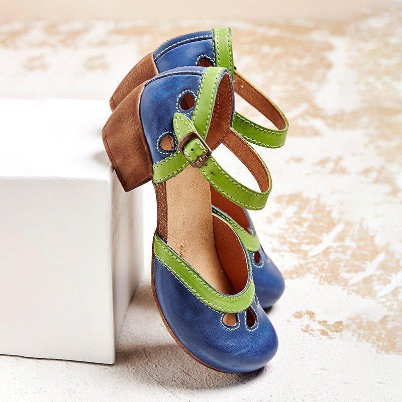 Comfortabele orthopedische sandalen met lage hak