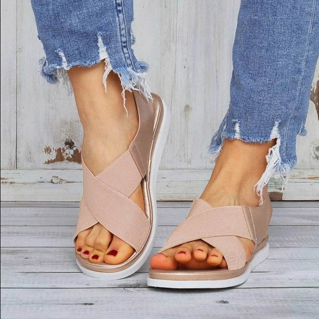 Comfortabele minimalistische platte sandalen