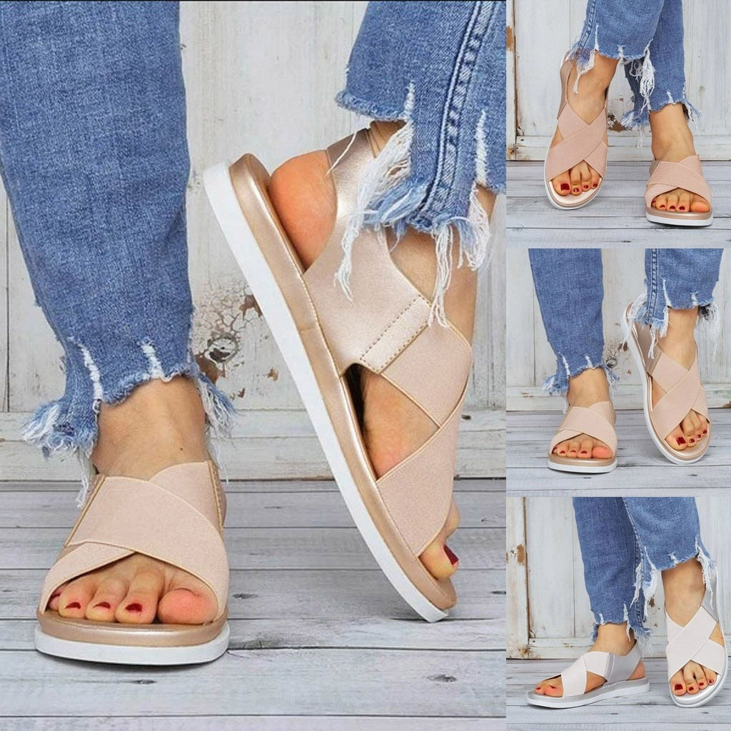 Comfortabele minimalistische platte sandalen