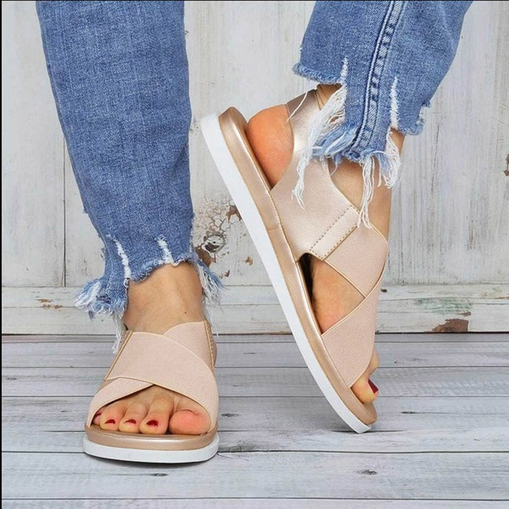 Comfortabele minimalistische platte sandalen