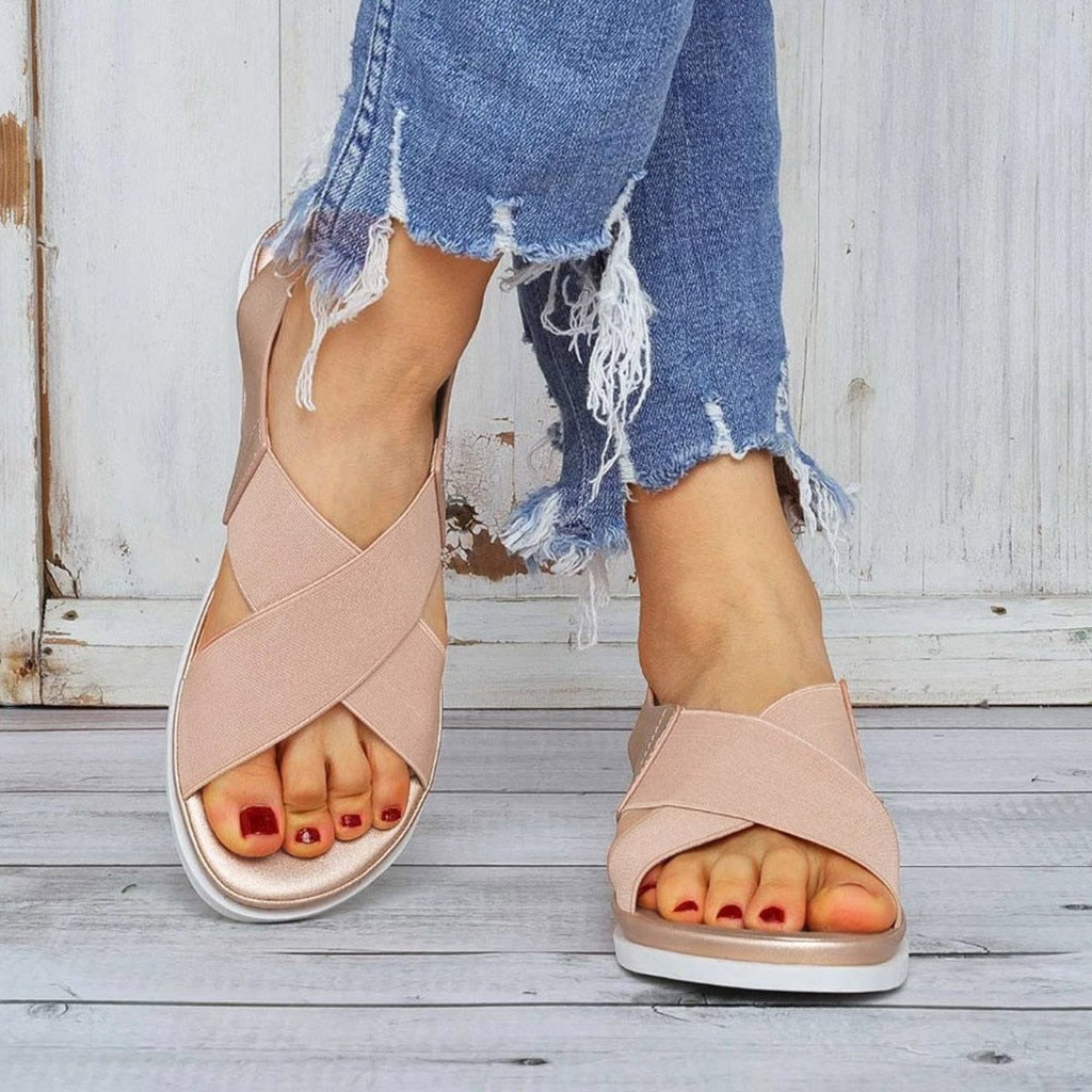 Comfortabele minimalistische platte sandalen