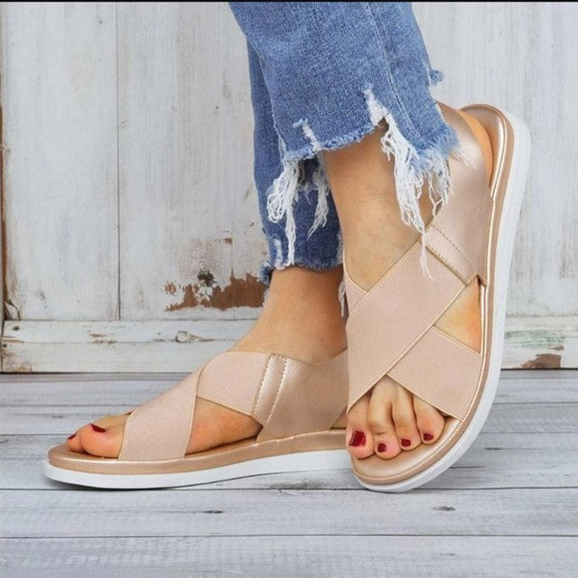 Comfortabele minimalistische platte sandalen