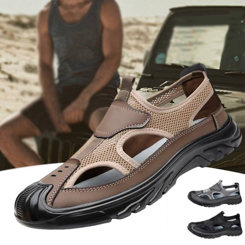 Sandalen van netleer voor heren