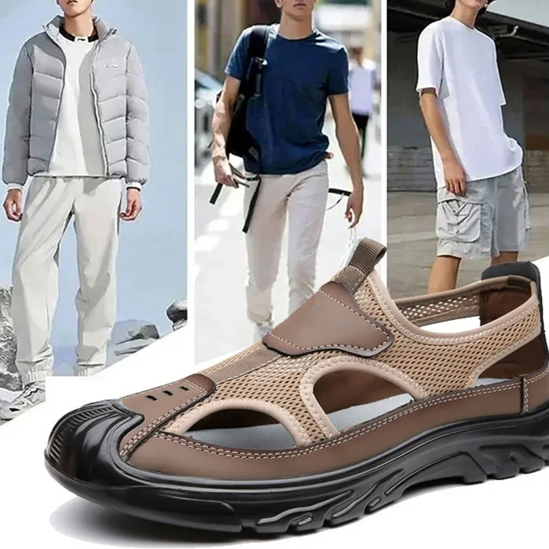 Sandalen van netleer voor heren