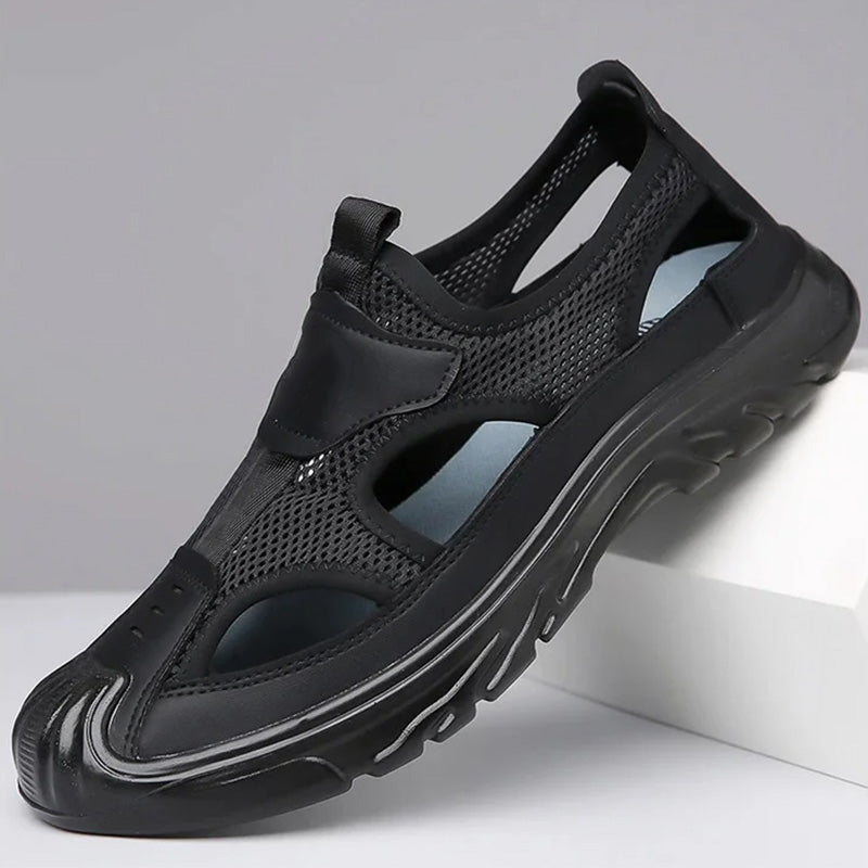 Sandalen van netleer voor heren