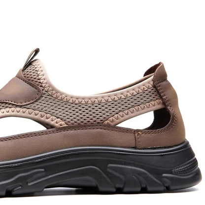 Sandalen van netleer voor heren