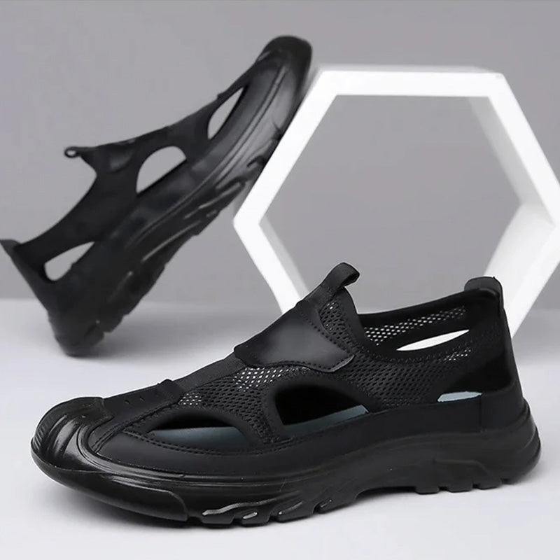 Sandalen van netleer voor heren