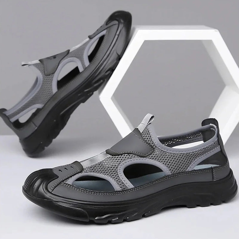Sandalen van netleer voor heren