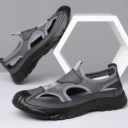 Sandalen van netleer voor heren