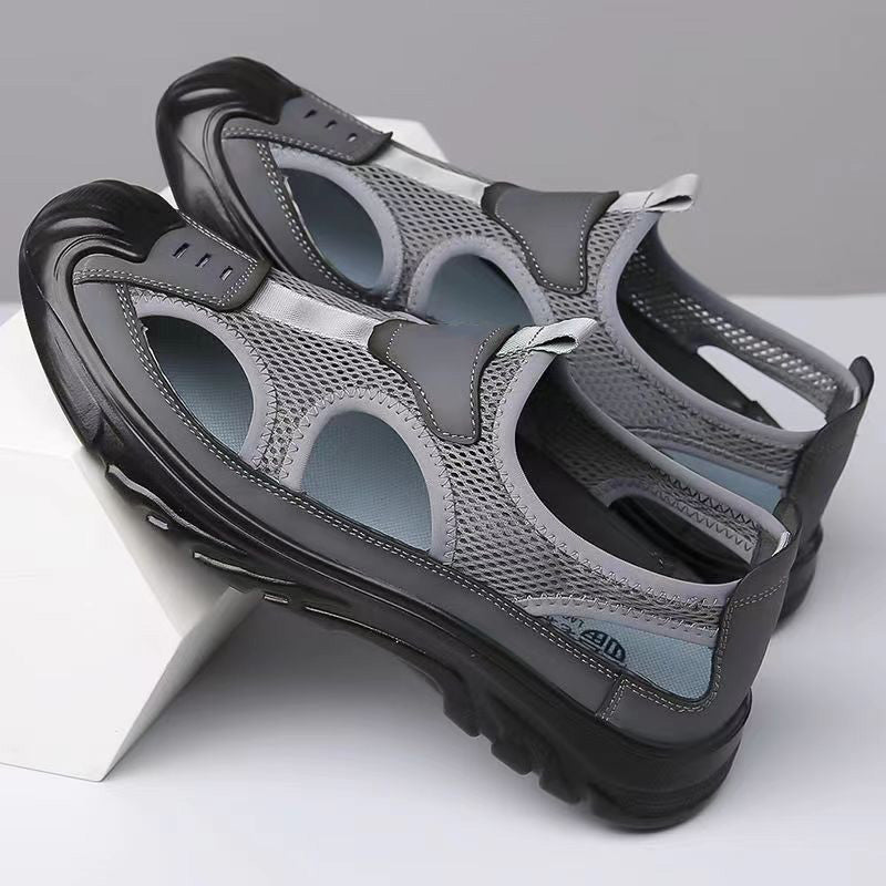 Sandalen van netleer voor heren