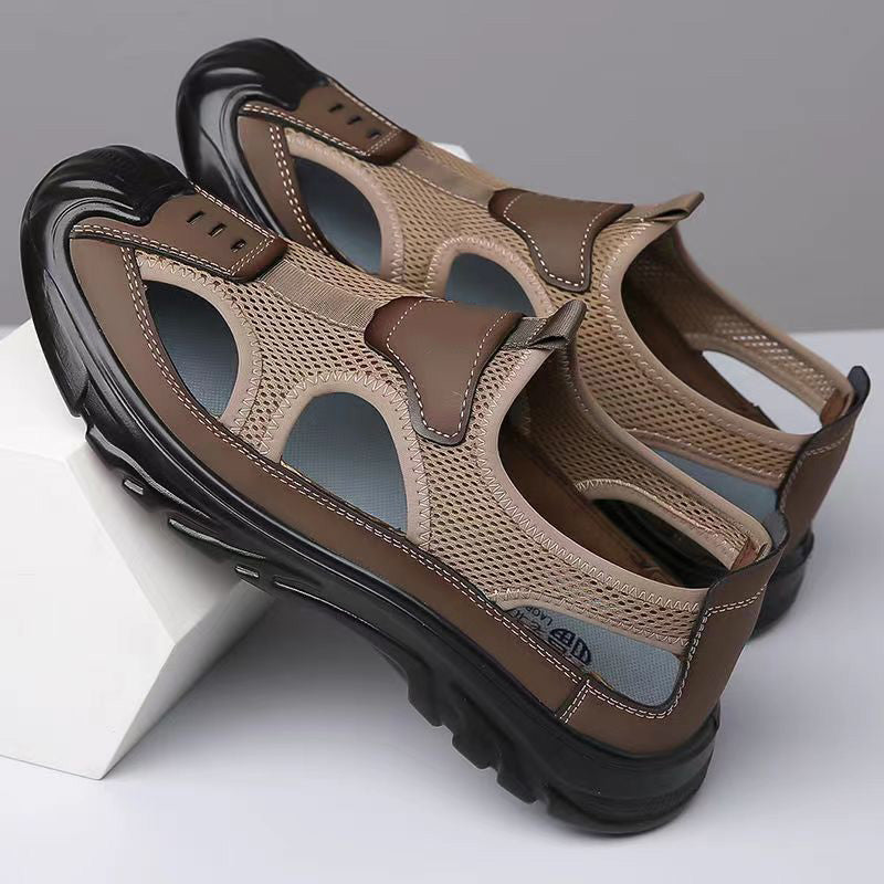Sandalen van netleer voor heren
