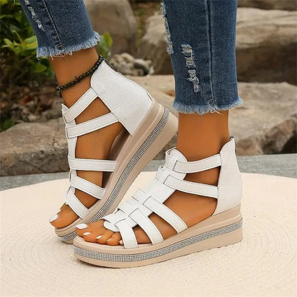 Wedge Sandalen met bergkristallen