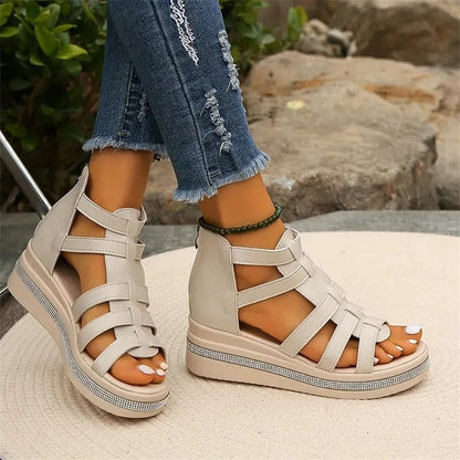 Wedge Sandalen met bergkristallen