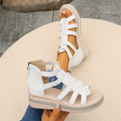 Wedge Sandalen met bergkristallen